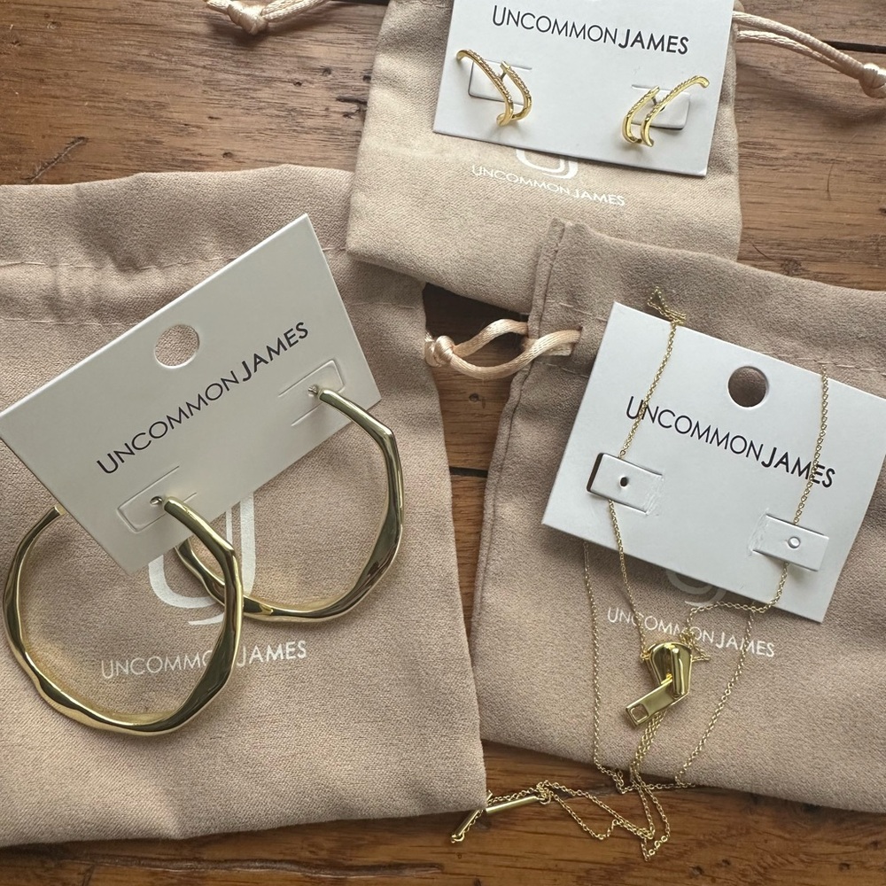 Uncommon James Gold Hoop Earrings and Necklace Set
